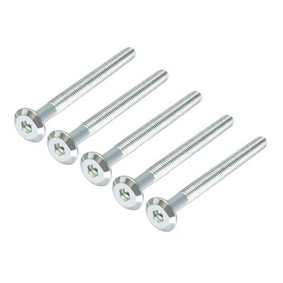 M6x70mm Hex Socket Screws 50mm Thread Length Zinc Plated 5pcs - Silver Blue