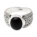 Chastity in Black,'Onyx and Sterling Silver Cocktail Ring'