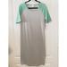 Lularoe Dresses | Lularoe T-Shirt Dress Julia Size L Gray And Green | Color: Gray/Green | Size: L