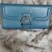 Coach Bags | Coach Blue Leather Trifold Wallet , Euc | Color: Blue | Size: 7.5l X 4h