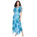 Plus Size Women's Floral Sequin Dress by Roaman's in Blue Embellished Bouquet (Size 28 W)