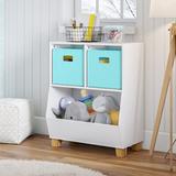 RiverRidge Home Catch-All Multi-Cubby 24in Toy Organizer & 2 Bins Wood/MDF in Green/Blue | 29.1 H x 23.6 W x 10.75 D in | Wayfair 02-330K