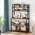 Latitude Run® Industrial Kitchen Baker’S Rack w/ Hutch,5-Tier Kitchen Microwave Oven Stand Rack, Kitchen Cart Utility Storage Shelf | Wayfair