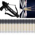 YAMAXUN Mini Crossbow Bolts 6.3 Inch Crossbow Arrows Aluminium Crossbow Bolts Arrows for 50-80 Lbs Pistol Crossbow Precision Target Practicing Shooting Small Hunting Archery - Not Contain Crossbow