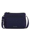 Vera Bradley Women's Microfiber Little Hipster Crossbody Purse with RFID Protection, Navy, One Size