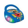 Lexibook Paw Patrol-Bluetooth CD Player for Kids – Portable, Multicoloured Light Effects, Microphone, Aux-in Jack, AC or Battery-Operated, Girls, Boys, Blue/Red, RCD109PA