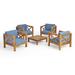 Brava Outdoor 4 Seater Acacia Wood Club Chair and Coffee Table Set by Christopher Knight Home