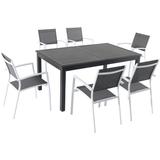 Cambridge Turner 7-Piece Expandable Dining Set with 6 Sling Dining Chairs and a 40" x 94" Table