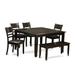 East West Furniture Set Contains a Square Table with Butterfly Leaf and Kitchen Chairs with a Bench (Chair Seat Type Options)