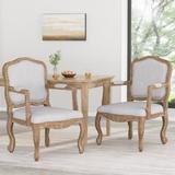 Andrea Wood Upholstered Dining Armchair by Christopher Knight Home