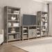 Tall Farmhouse TV Stand with 2 Bookcases by Bush Furniture