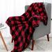 Urban Outfitters Bedding | Buffalo Plaid Flannel Pom Poms Checkered Blanket | Color: Black/Red | Size: Os