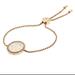 Michael Kors Jewelry | Mk Gold & Mop Monogram Pav Disk Slider Bracelet | Color: Cream/Gold | Size: 8¼"