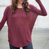 Brandy Melville Tops | Brandi Melville Knit Off The Shoulder Long Sleeve | Color: Purple/Red | Size: One Size