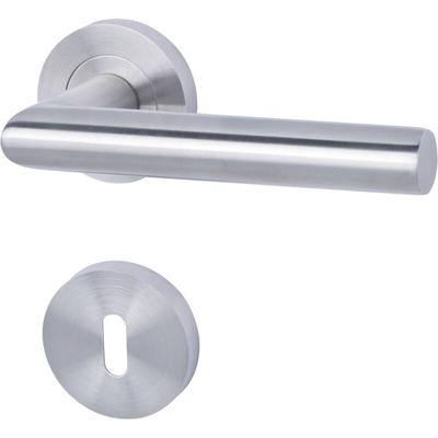 Alpertec - BB-Rosettengarnitur Solid 10 Edelstahl silber rund Beschläge Image