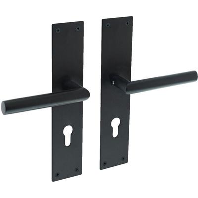 Intersteel - Türdrücker Jura auf Schild 250x55x2 mm pz 72 Edelstahl/Schwarz matt Image