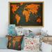 East Urban Home Ancient Map Of The World Africa - Picture Frame Print on Canvas Metal in Blue/Orange | 24 H x 32 W x 1 D in | Wayfair