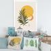 East Urban Home Abstract Yellow Sun & Moon w/ Tropical Leaf I - Graphic Art on Canvas Metal in Green/Yellow | 40 H x 30 W x 1.5 D in | Wayfair