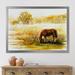 East Urban Home Horse Grazing on a Meadow - Painting on Canvas Metal in Yellow | 30 H x 40 W x 1.5 D in | Wayfair 99616468D7BA4286910253DAE2D5F8E8