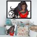 East Urban Home Portrait of African American Woman XIV - Graphic Art on Canvas Canvas, Wood in Black/Red | 12 H x 20 W x 1.5 D in | Wayfair