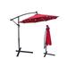 10 ft Outdoor Patio Umbrella Solar Powered LED Lighted Sun Shade Market Waterproof 8 Ribs Umbrella with Crank and Cross Base