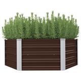 vidaXL Raised Garden Bed Brown 50.8"x50.8"x18.1" Galvanized Steel