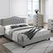 House of Hampton® Ahuva Tufted Upholstered Platform Bed Metal in Gray | 43 H x 64 W x 83 D in | Wayfair 53C19FE81485410BAFF854D5BB0206F7