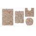 Bell Flower 4 Piece Set Bath Rug Collection by Home Weavers Inc in Linen