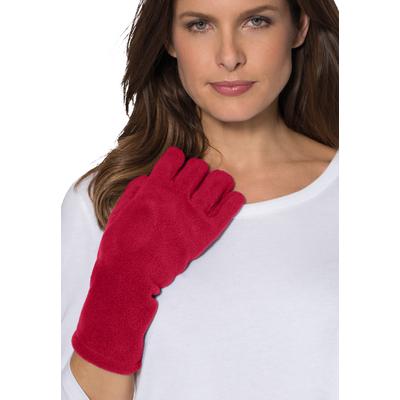 Women's Fleece Gloves by Roaman's in Classic Red