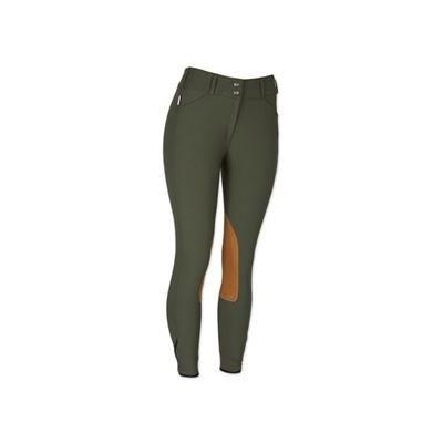 The Tailored Sportsman Vintage Tan Patch Mid Rise Breech - 24R - Loden Green w/Tan Patch - Smartpak