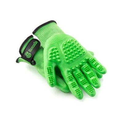HandsOn Gloves for Grooming - L - Green - Smartpak