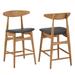 Norwegian Danish Mid-Century Dark Walnut Counter Height Stools (Set of 2) by iNSPIRE Q Modern