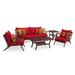 Vaughn 5 Piece Sunbrella Outdoor Patio Seating Set - Sunset Red