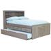 OS Home and Office Furniture Model Solid Pine Full Captains Bookcase Bed with Twin Trundle and 3 drawers