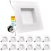 Luxrite 5/6" LED Square Recessed Lighting 5 Color Selectable 2700K, 3000K, 3500K, 4000K, 5000K Baffle Trim 12 Pack