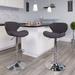 Modern Low-back Height-adjustable Chrome/Vinyl Barstools (Set of 2)