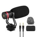 Cardioid Directional Condenser Microphone with -Shock Mount 3.5mm TRS and TRRS Audio Output Cables Sponge Windshield Furry Windshield for Smartphones Cameras Camcorders Audio Recorders PCs