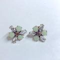 J. Crew Jewelry | J Crew Mint Green Crystal Post Earrings | Color: Green/Tan | Size: Os