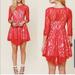 Free People Dresses | Free People Red Floral Mesh Lace Dress Size 2 | Color: Red | Size: 2