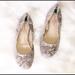 Jessica Simpson Shoes | Jessica Simpson Metallic Snake Print Leather Flats | Color: Cream/Silver | Size: 8