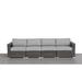 Joss & Main Frissell Fully Assembled 122" Wide Outdoor Wicker Patio Sofa Olefin Fabric Included in Gray | 26 H x 122 W x 33 D in | Wayfair