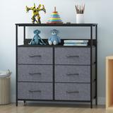 Latitude Run® 6 Drawer 31.1" Wide Iron Double Dresser Metal in Gray/Black | 33.1 H x 31.5 W x 11.7 D in | Wayfair F0851D62A71A412F807D90F7BE1F248A