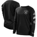 Men's New Era Black Las Vegas Raiders Hype 2-Hit Long Sleeve T-Shirt