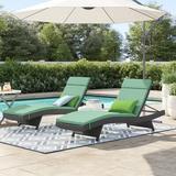 Wade Logan® Billur 79.5" Long Reclining Chaise Lounger Set w/ Cushions in Green | 38.5 H x 27.5 W x 79.5 D in | Outdoor Furniture | Wayfair