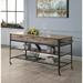 ACME Macaria Kitchen Island in Rustic Oak and Black