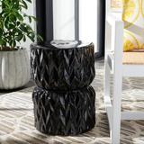 SAFAVIEH Pansy Indoor/ Outdoor Black Ceramic Decorative Garden Stool