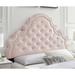 Ambridge Button Tufted Pink Velvet Upholstered Twin Size Headboard with Nailhead Trim