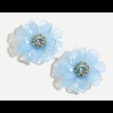 J. Crew Jewelry | Jcrew Flower Bloom Statement Earrings Lt Blue New | Color: Blue | Size: Os