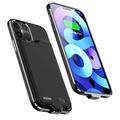 WELUV Charger Case For iPhone 12 12Pro Charging Case 5200mAh Ultra-thin Silicone Battery Case Extra 200% Backup Battery Extended Charger Rechargeable Cover Black Protective Case