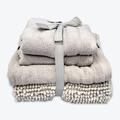 Allure Bath Fashions Chenille Bobble Bath Mat & Towels Gift Set, 2 Hand Towels, 1 Bath Towel, & 1 Bathroom Door Mat, Must-Have Bathroom Accessory Set, Light Grey